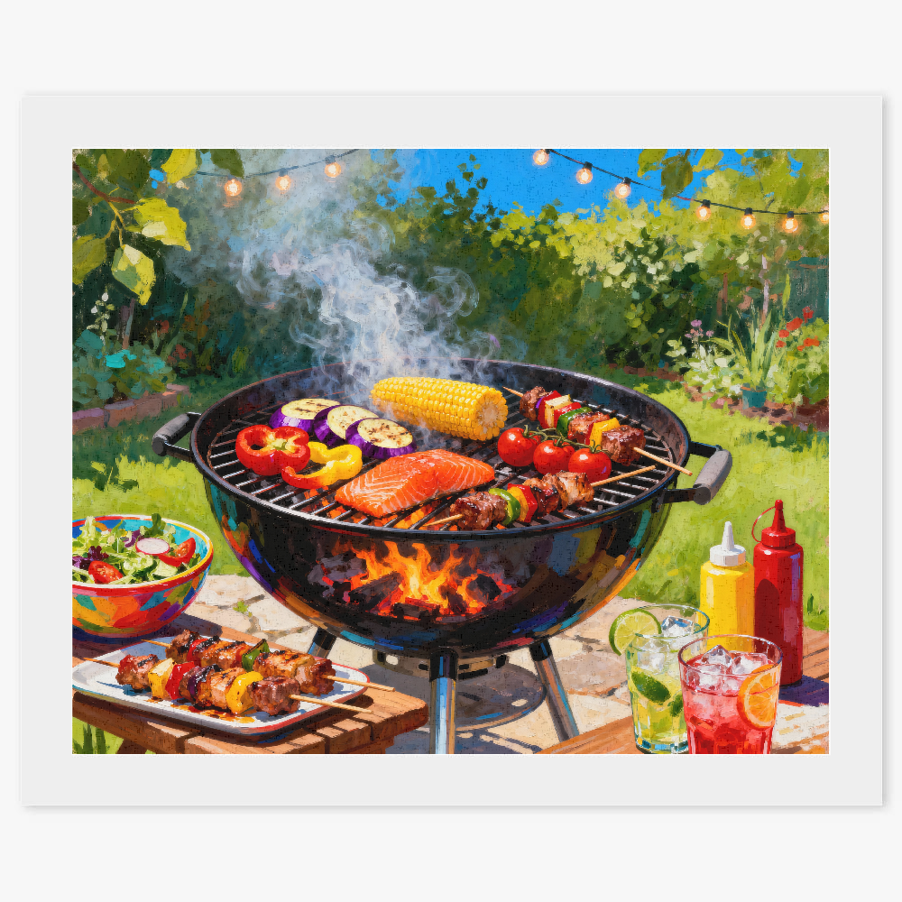 Summer barbecue grill - Paint by numbers