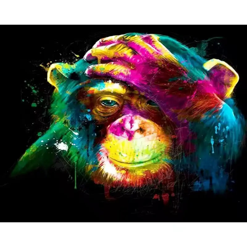 Chimpanzee holding its head Pop Art - Paint by numbers
