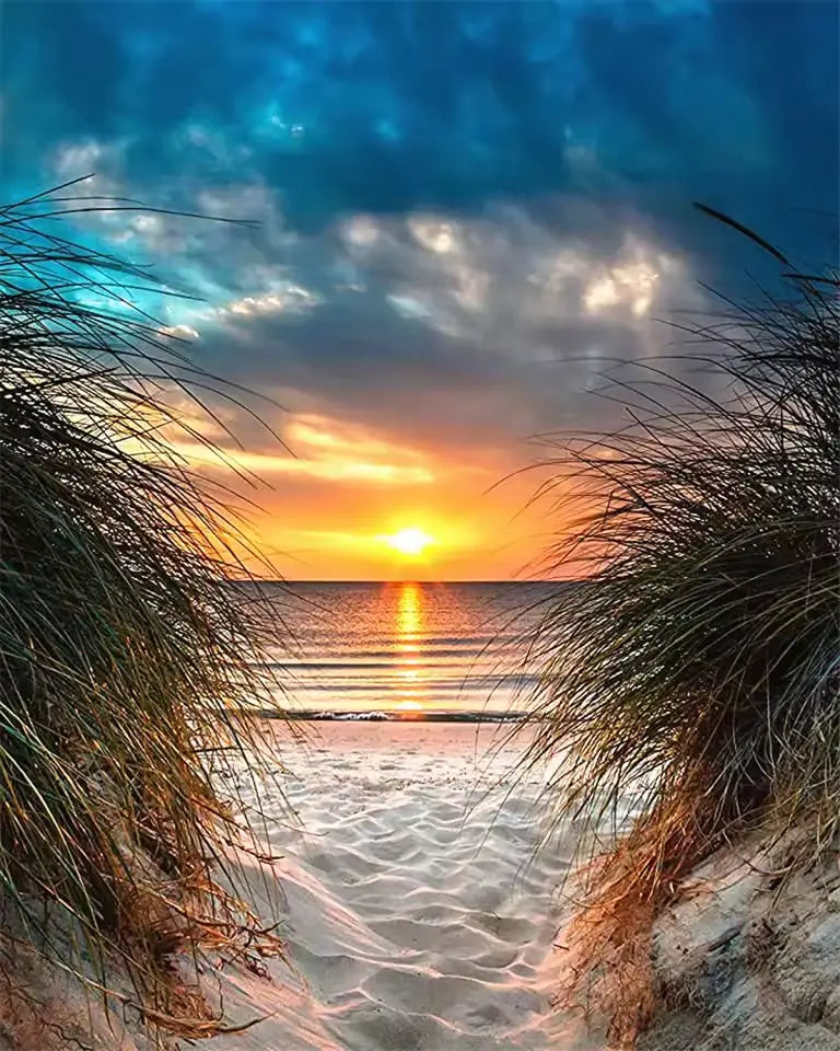 Sunset on the beach - Paint by numbers