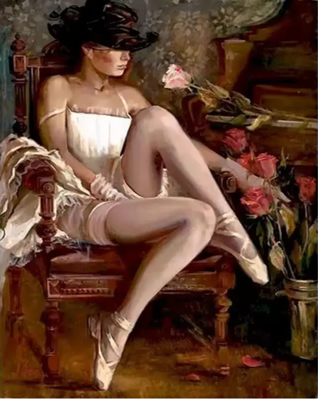 Dancer on her chair - Paint by numbers