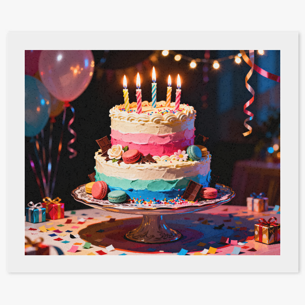 Fancy birthday cake -  Paint by numbers