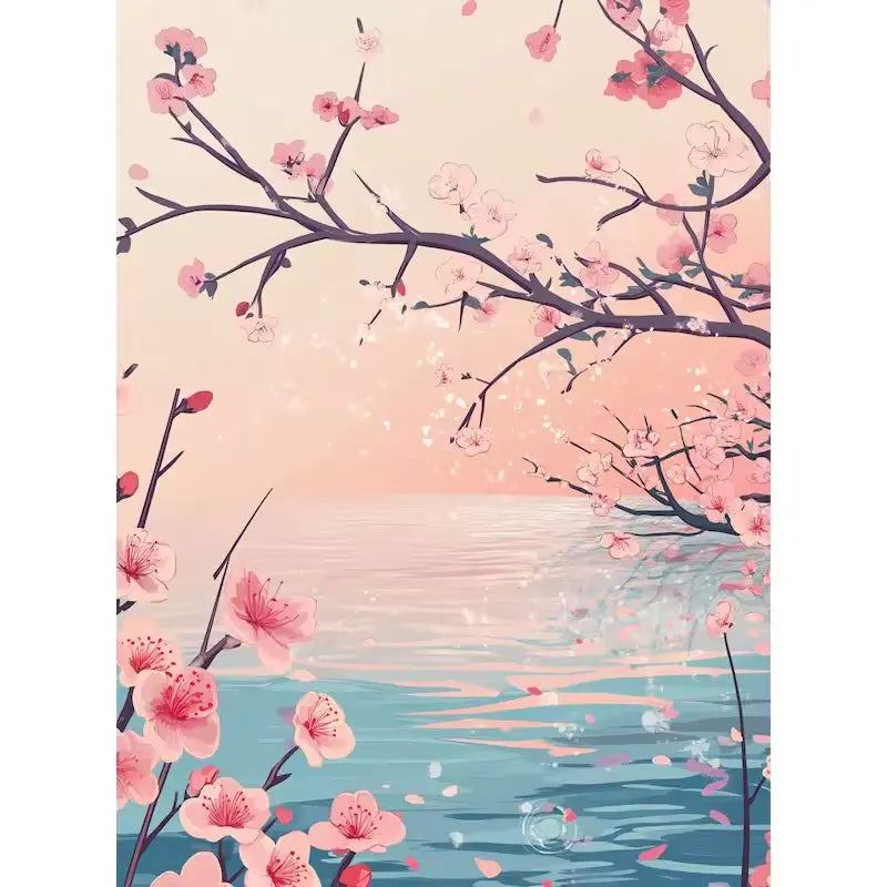 Hanami by the lake - Paint by numbers
