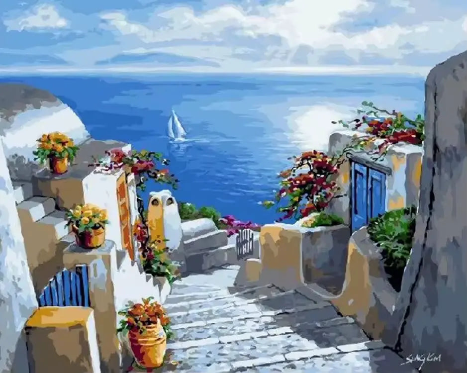 Santorini Island - Greece - Paint by numbers