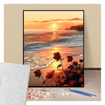 Bouquet of roses on the beach - Paint by numbers