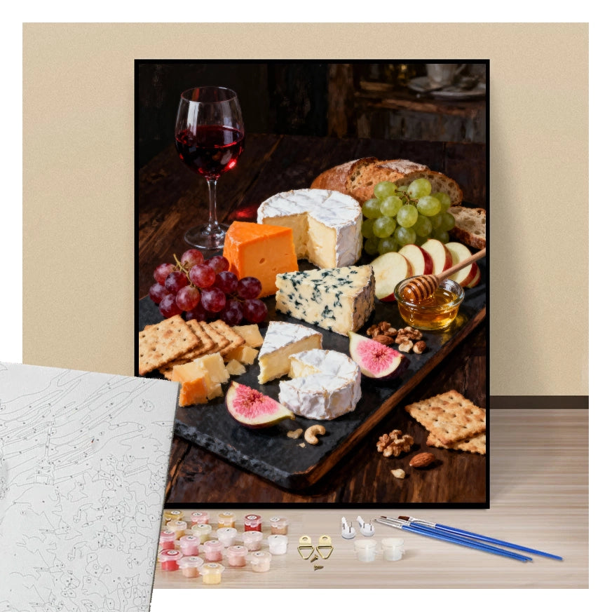 Cheeses plate - Paint by numbers