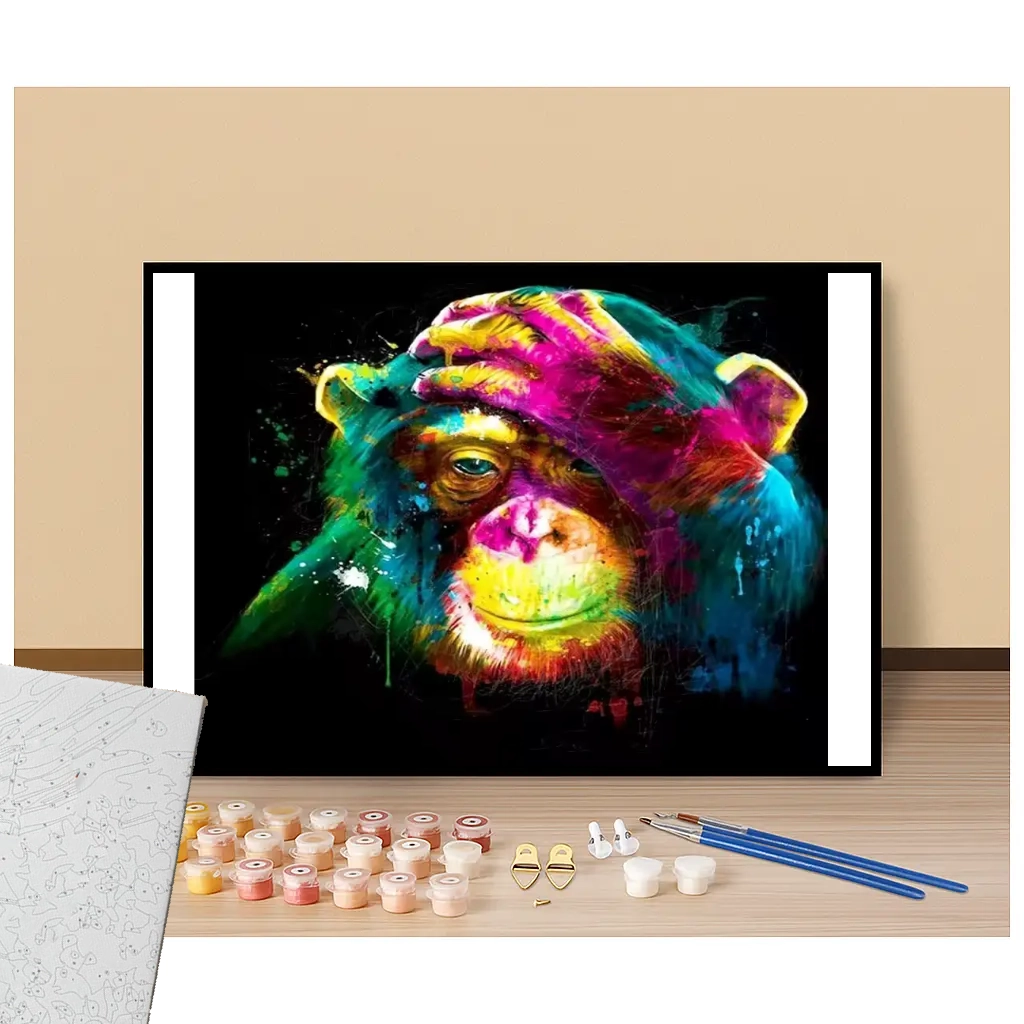 Chimpanzee holding its head Pop Art - Paint by numbers
