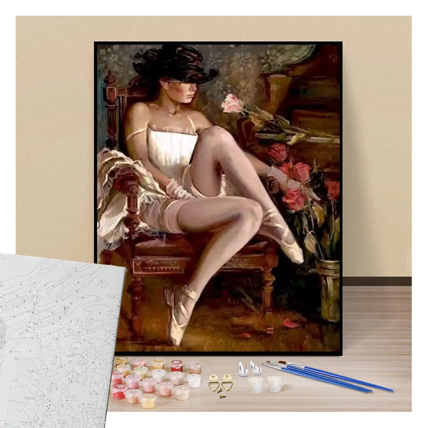 Dancer on her chair - Paint by numbers