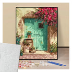 Wooden door in the old town - Paint by numbers