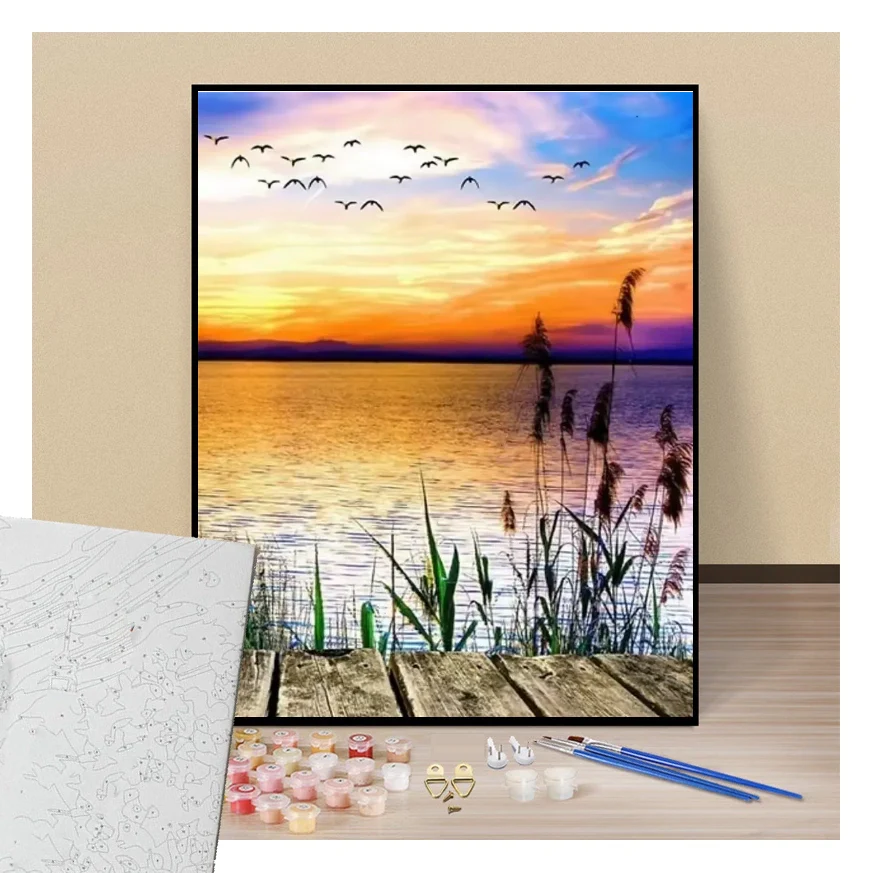 End of the day by the water - Paint by numbers