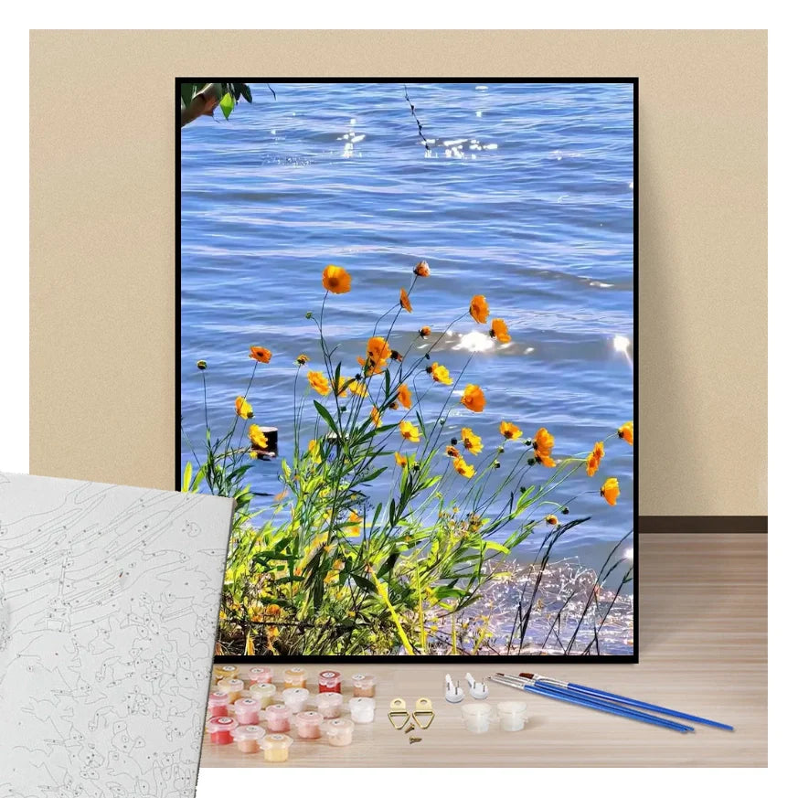 Flowers by the water - Paint by numbers