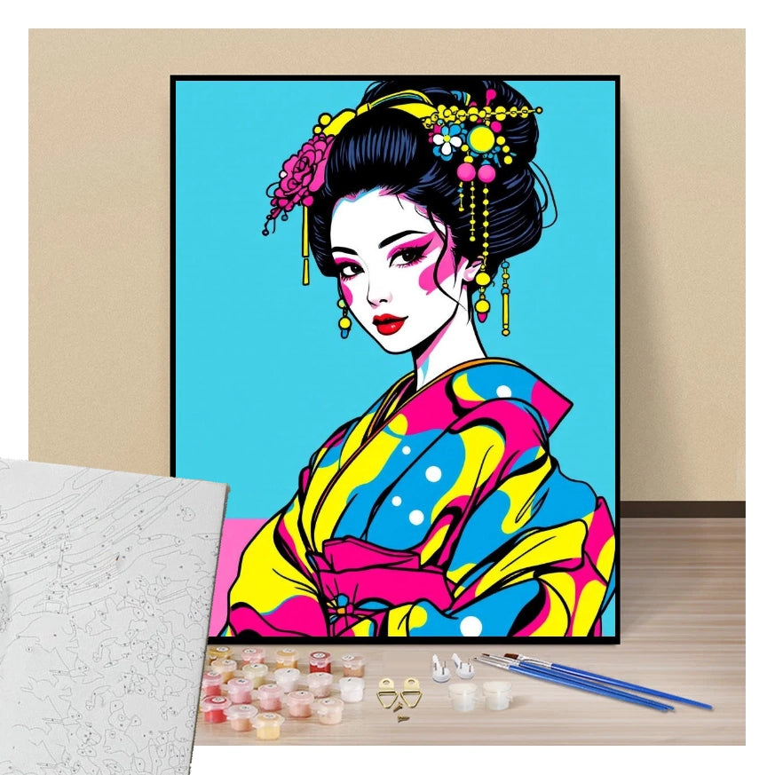 Geisha Pop Art - Manga - Paint by numbers