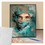 Woman with green eyes - Paint by numbers