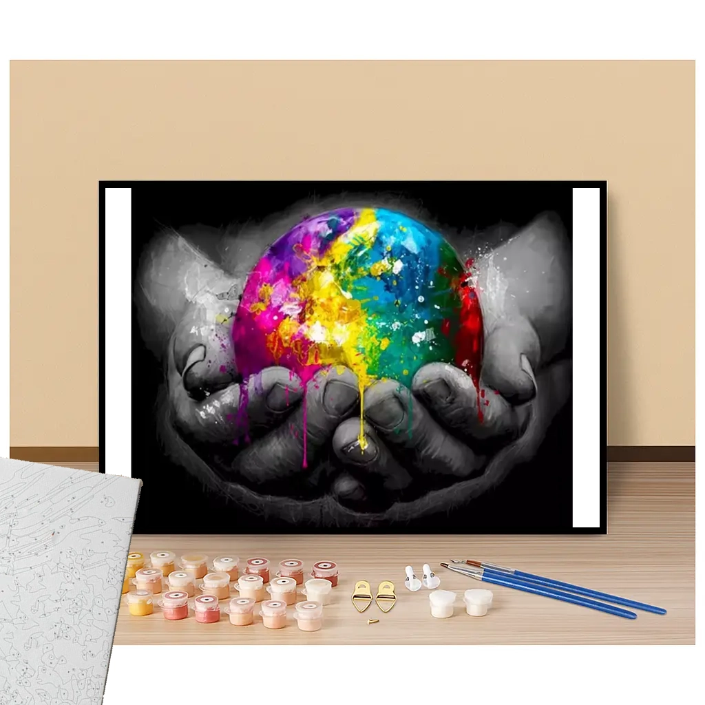 The Earth in your hands Pop Art - Paint by numbers