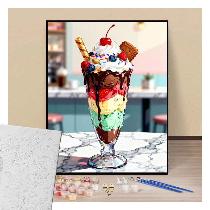 Ice cream cup - Paint by numbers