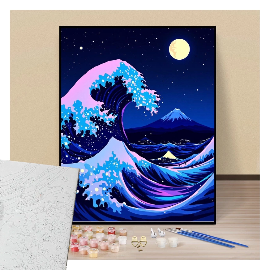 Kanagawa Wave Night - Manga - Paint by numbers