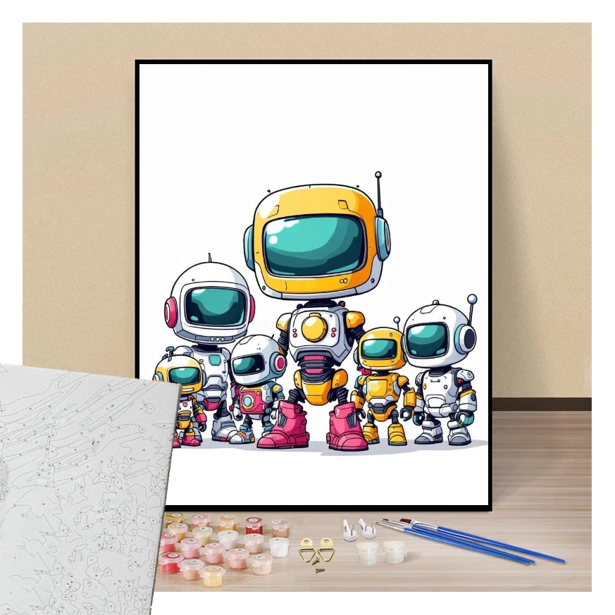 Mini Robots Chibi - Manga - Paint by numbers