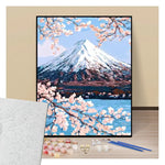 Mont Fuji and cherry blossoms - Paint by numbers