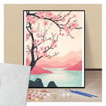 Sakura morning on the bay - Paint by numbers