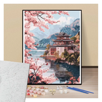Pagoda of Fuji lake - Paint by numbers