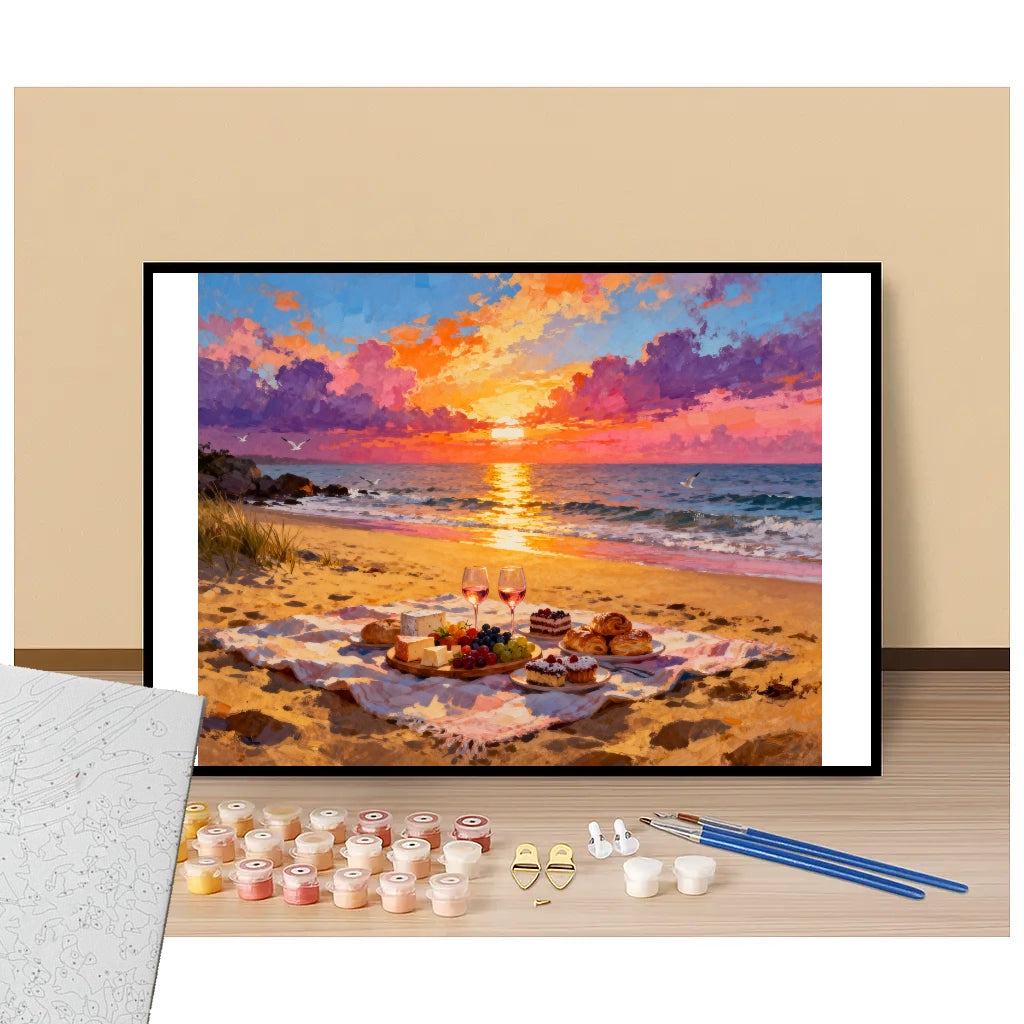 Beach picnic - Paint by numbers