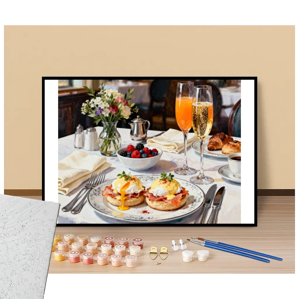 Brunch oeufs Bénédicte 2 - Paint by numbers