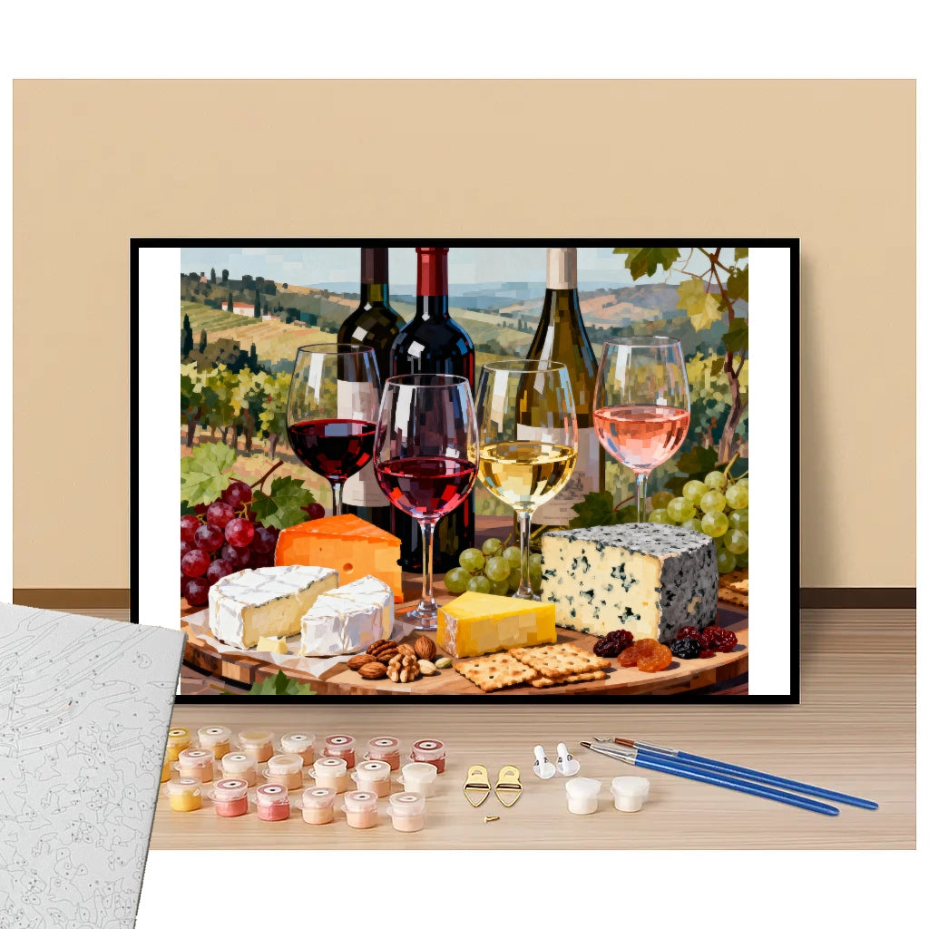 Cheese and wine tasting - Paint by numbers