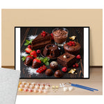 Chocolate and red fruits dessert - Paint by numbers