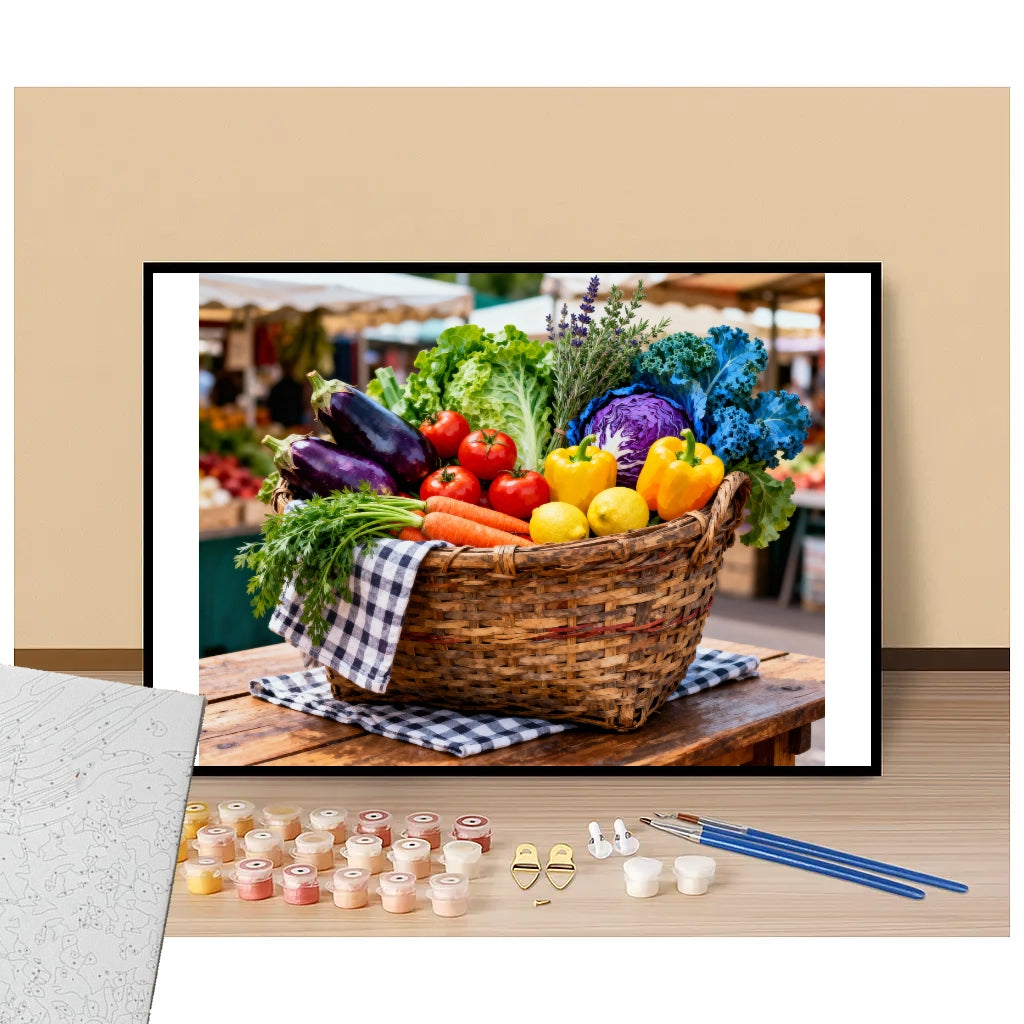 Fresh vegetables basket - Paint by numbers