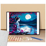 Geisha at the lake - Manga - Paint by numbers