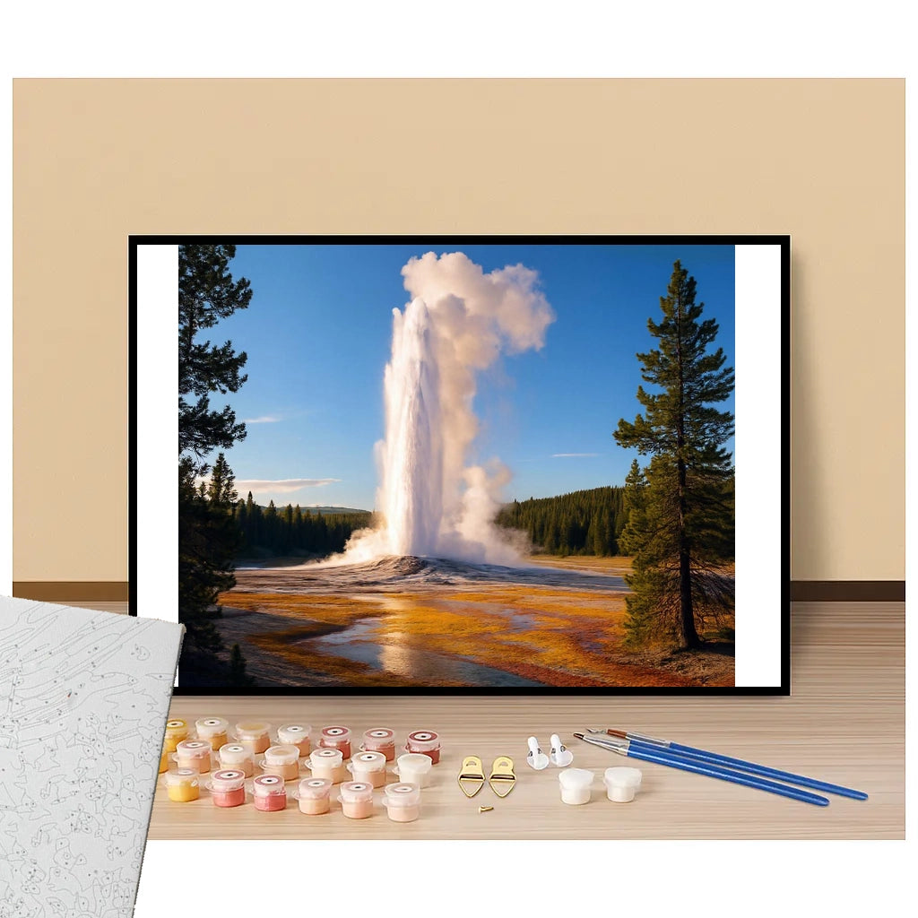 Yellowstone Old Faithful - USA - Paint by numbers