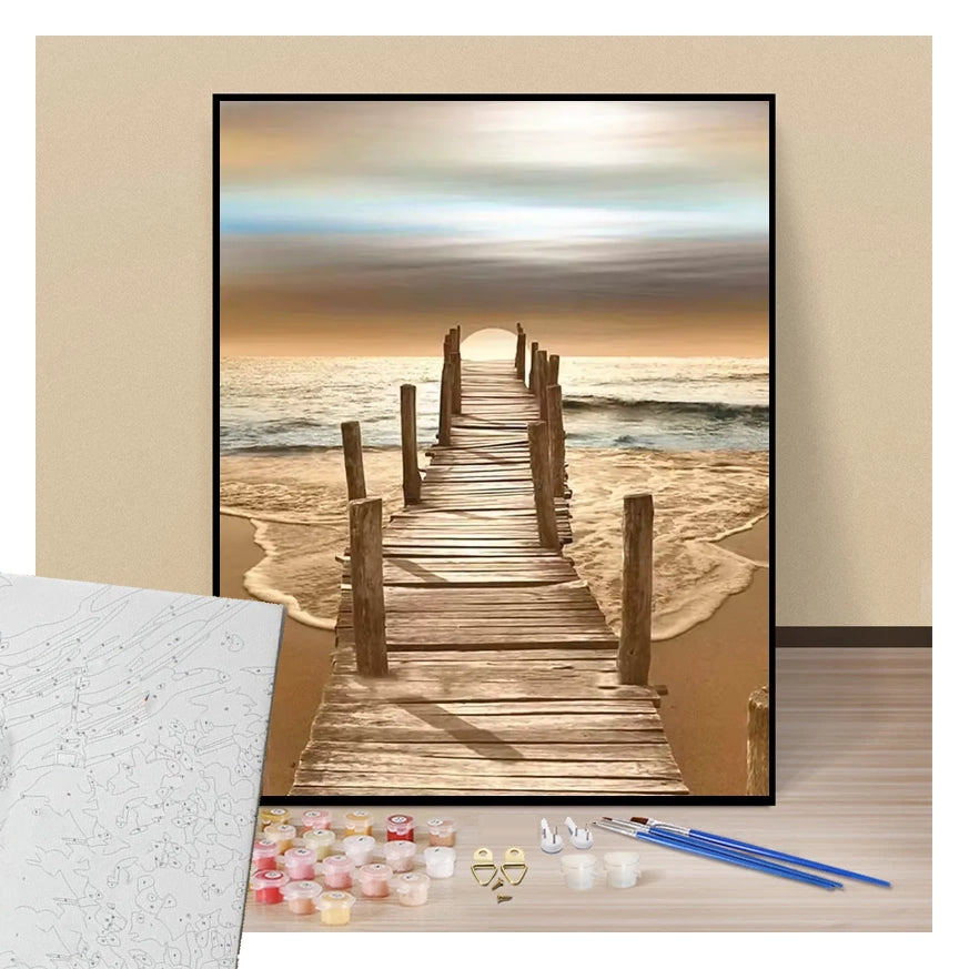 Pier towards night - Paint by numbers