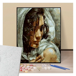 Woman with a white veil - Paint by numbers