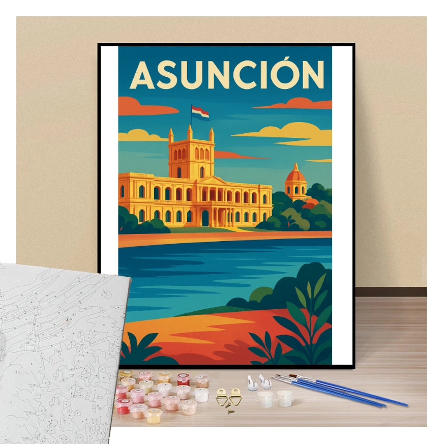 Poster Asunción - Paint by numbers