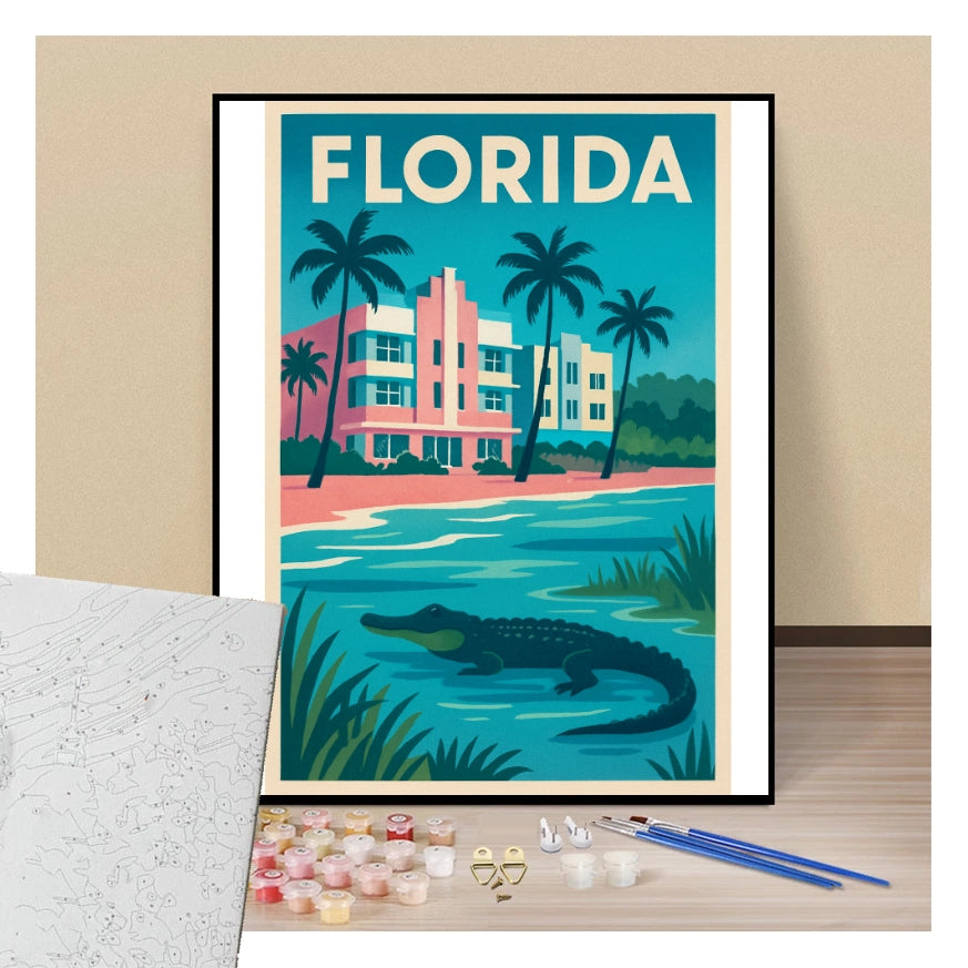 Poster Florida - Paint by numbers