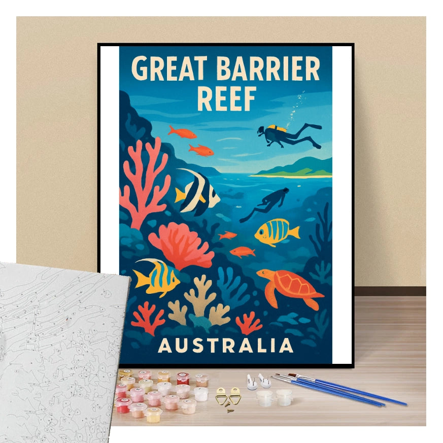 Poster Great Corail Reef - Paint by numbers