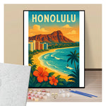 Poster Honolulu - Paint by numbers