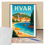 Poster Hvar - Paint by numbers
