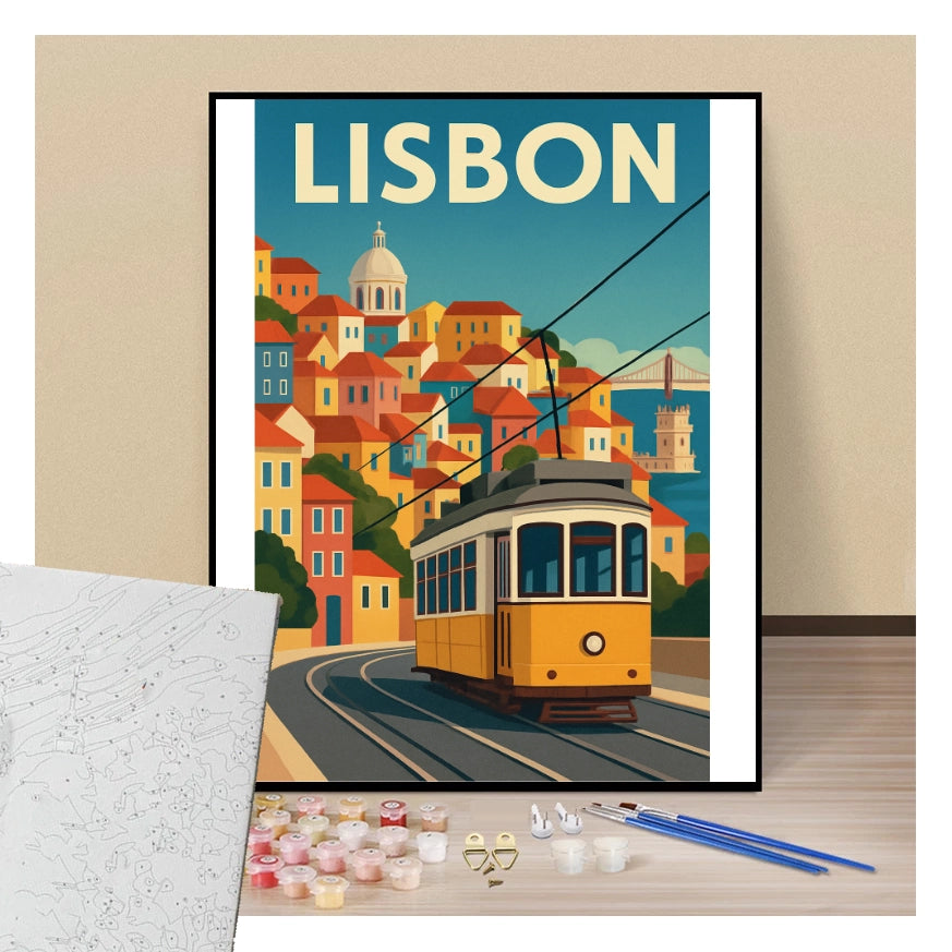 Poster Lisbon - Paint by numbers