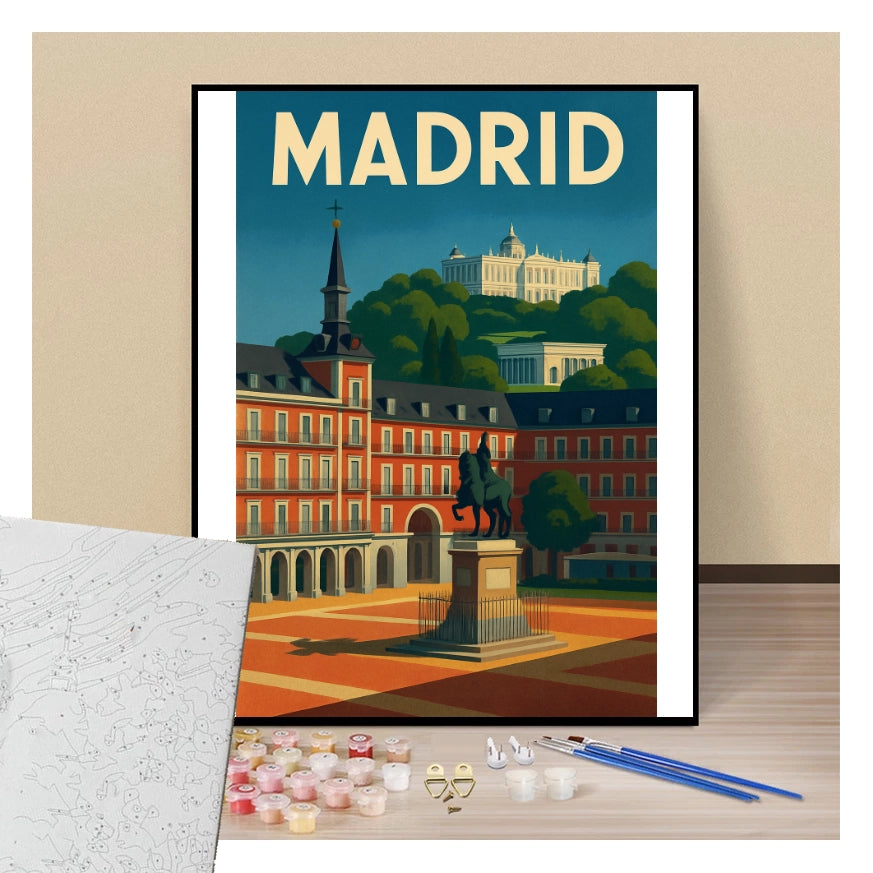 Poster Madrid - Paint by numbers
