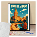 Poster Montevideo - Paint by numbers