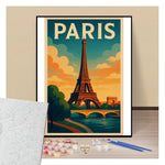 Poster Paris - Paint by numbers