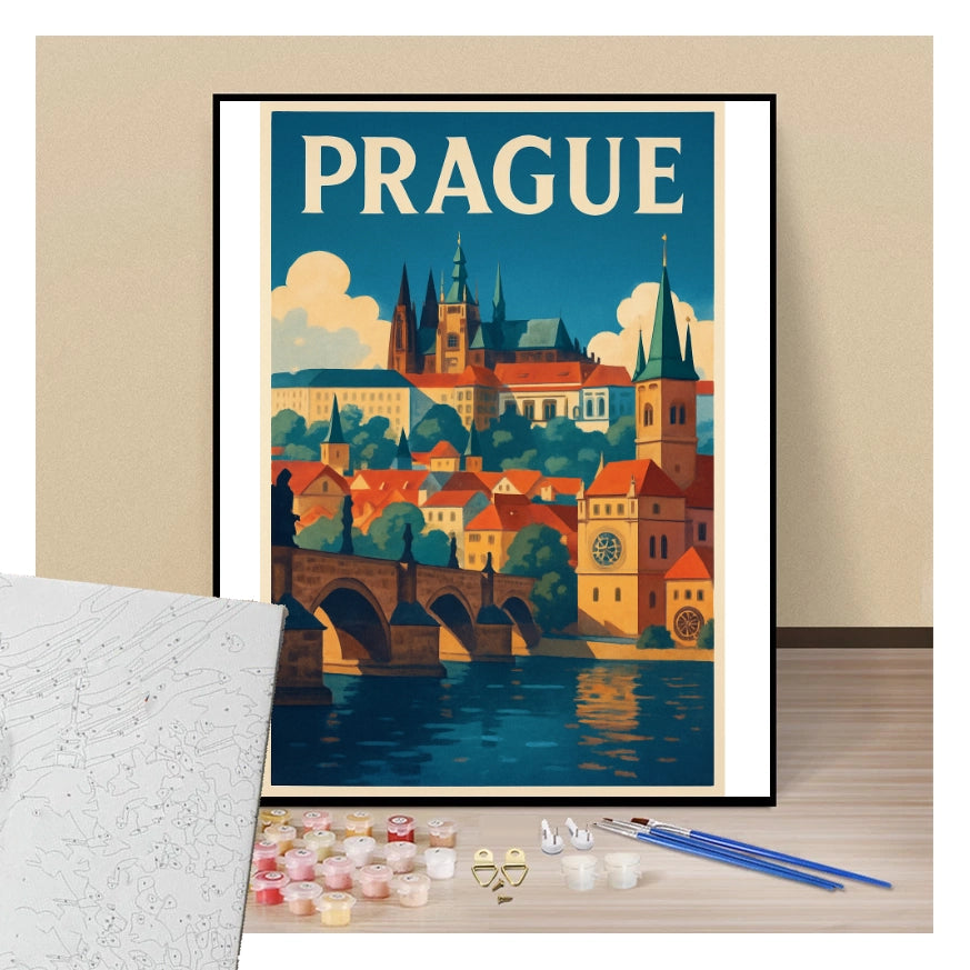 Poster Prague - Paint by numbers