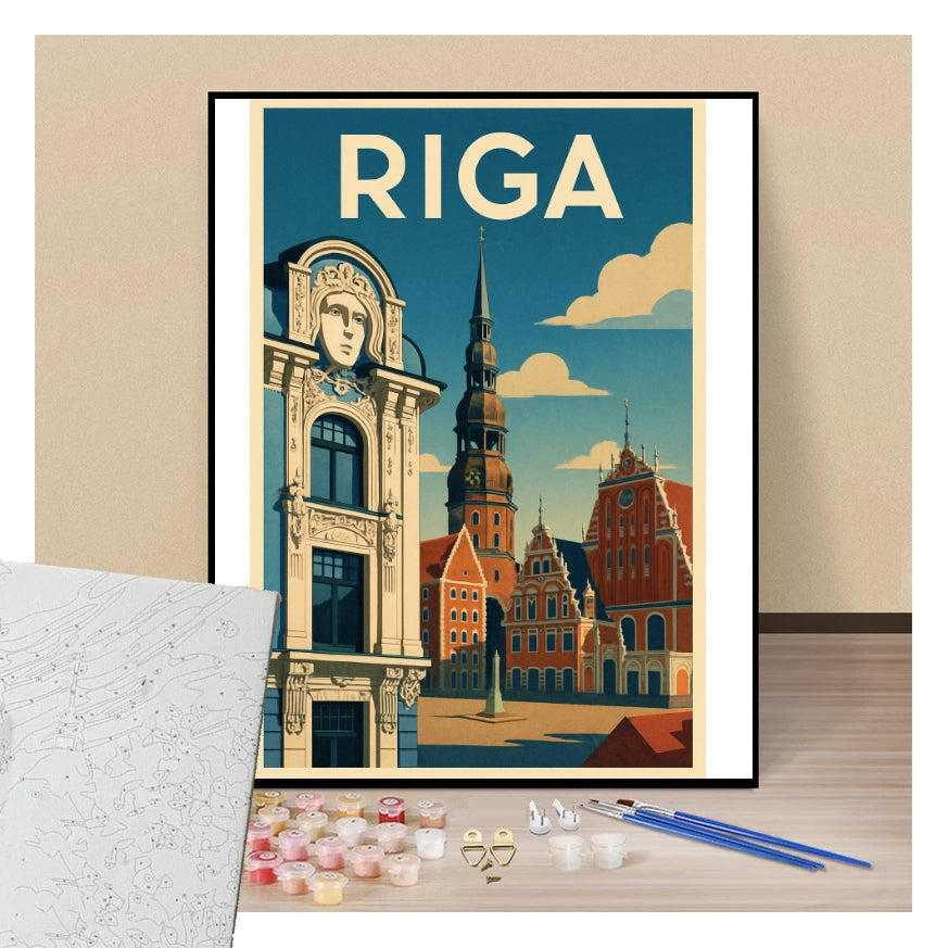 Poster Riga - Paint by numbers