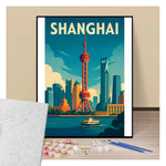 Poster Shanghai - Paint by numbers
