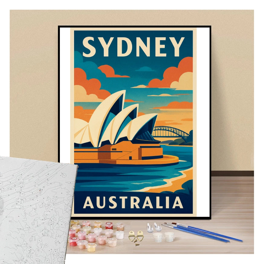 Poster Sydney - Paint by numbers