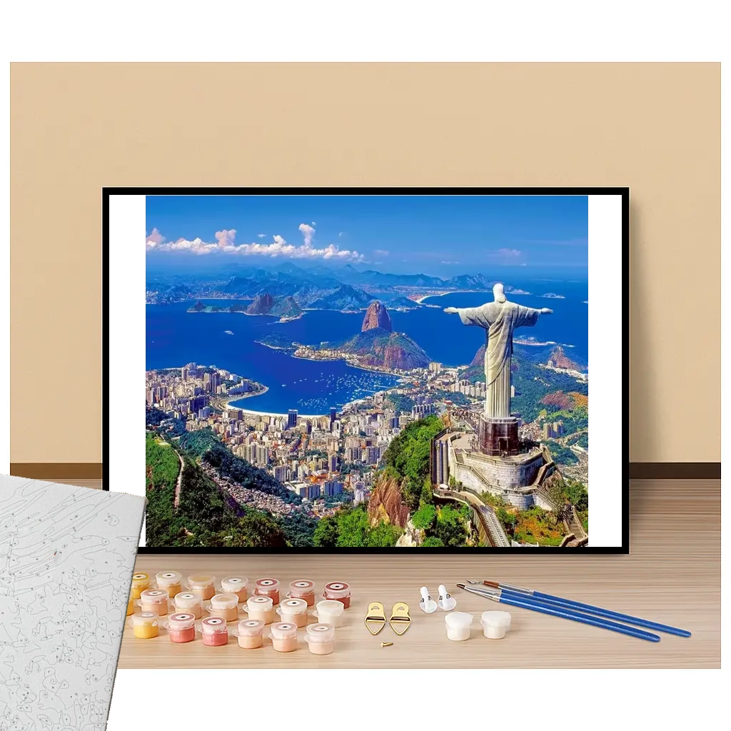 Corcovado statue "Christ the Redeemer" - Rio de Janeiro - Paint by numbers
