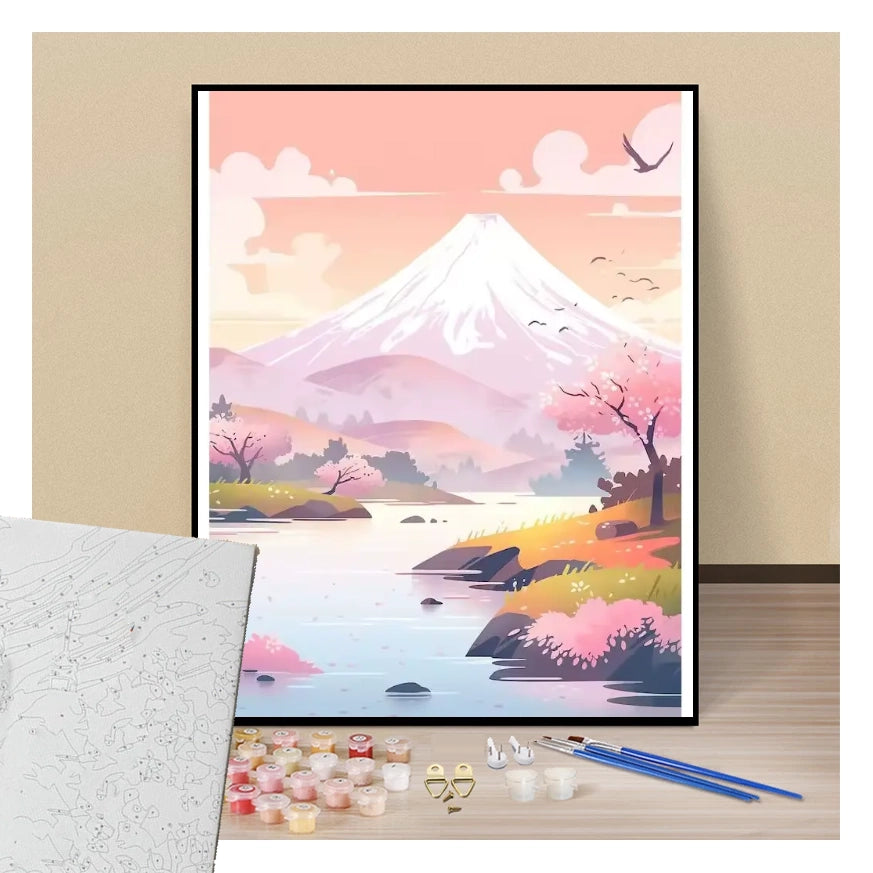 Dawn over Mount Fuji - Paint by numbers
