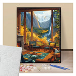 Mountain chalet living room - Paint by numbers