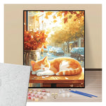 Sleeping ginger cat - Paint by numbers