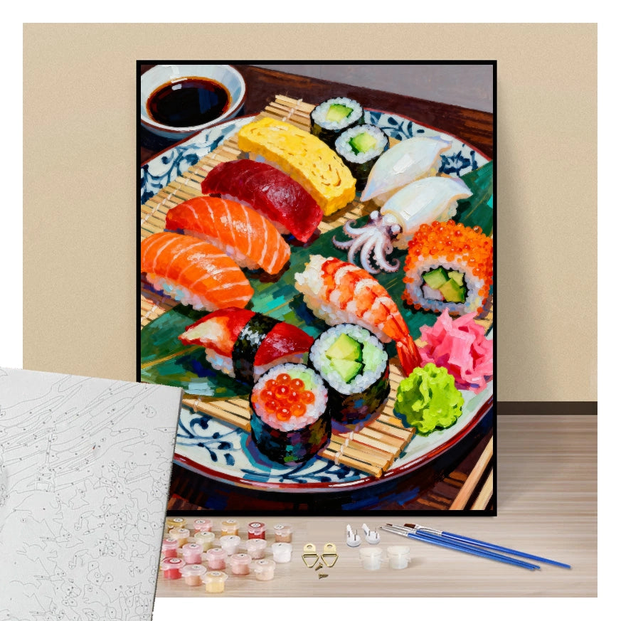 Sushis plate - Paint by numbers